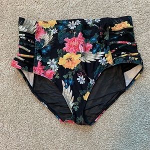 Torrid floral bathing suit bottoms
